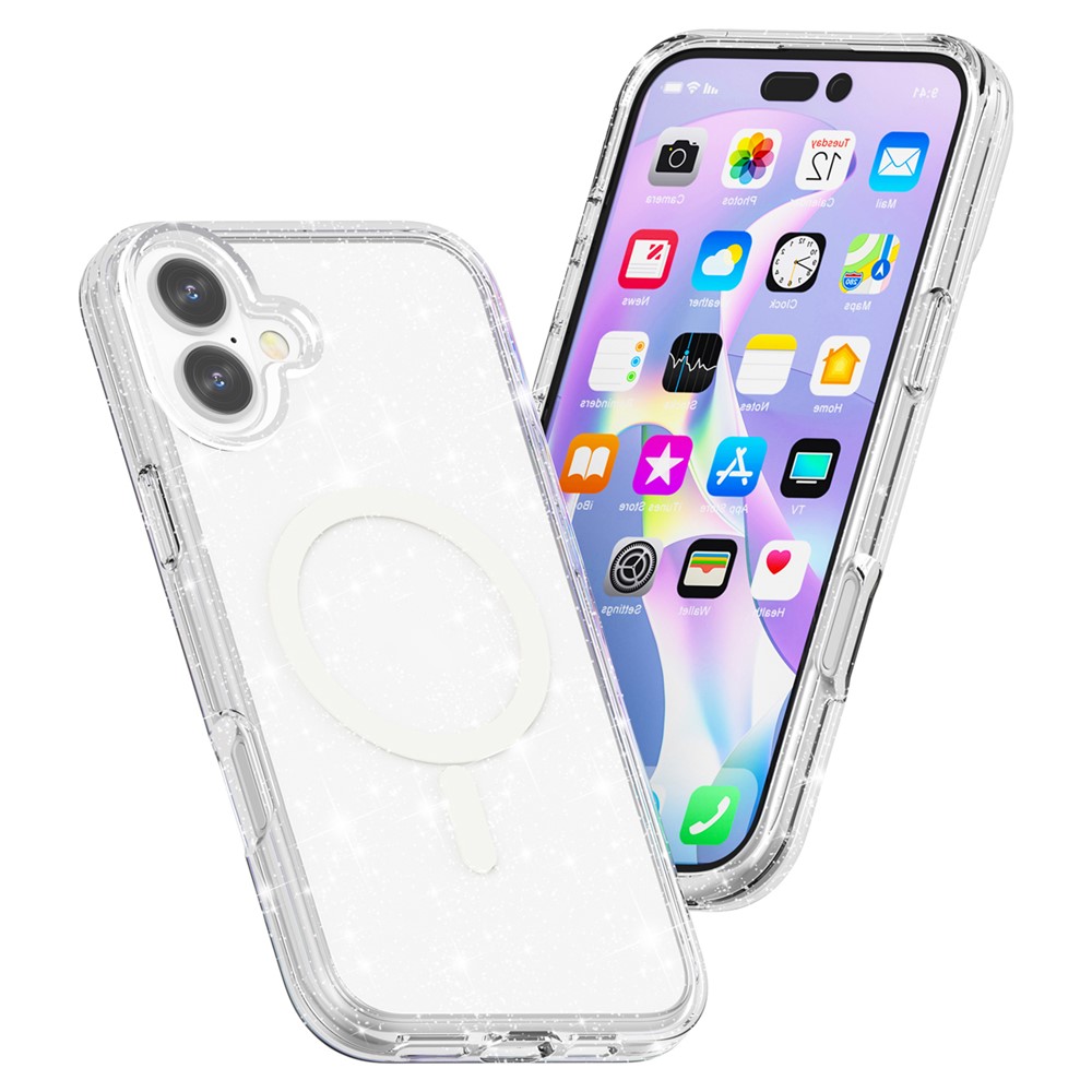 iPhone 16 - Glitter Powder With MagSafe Transparent - 3