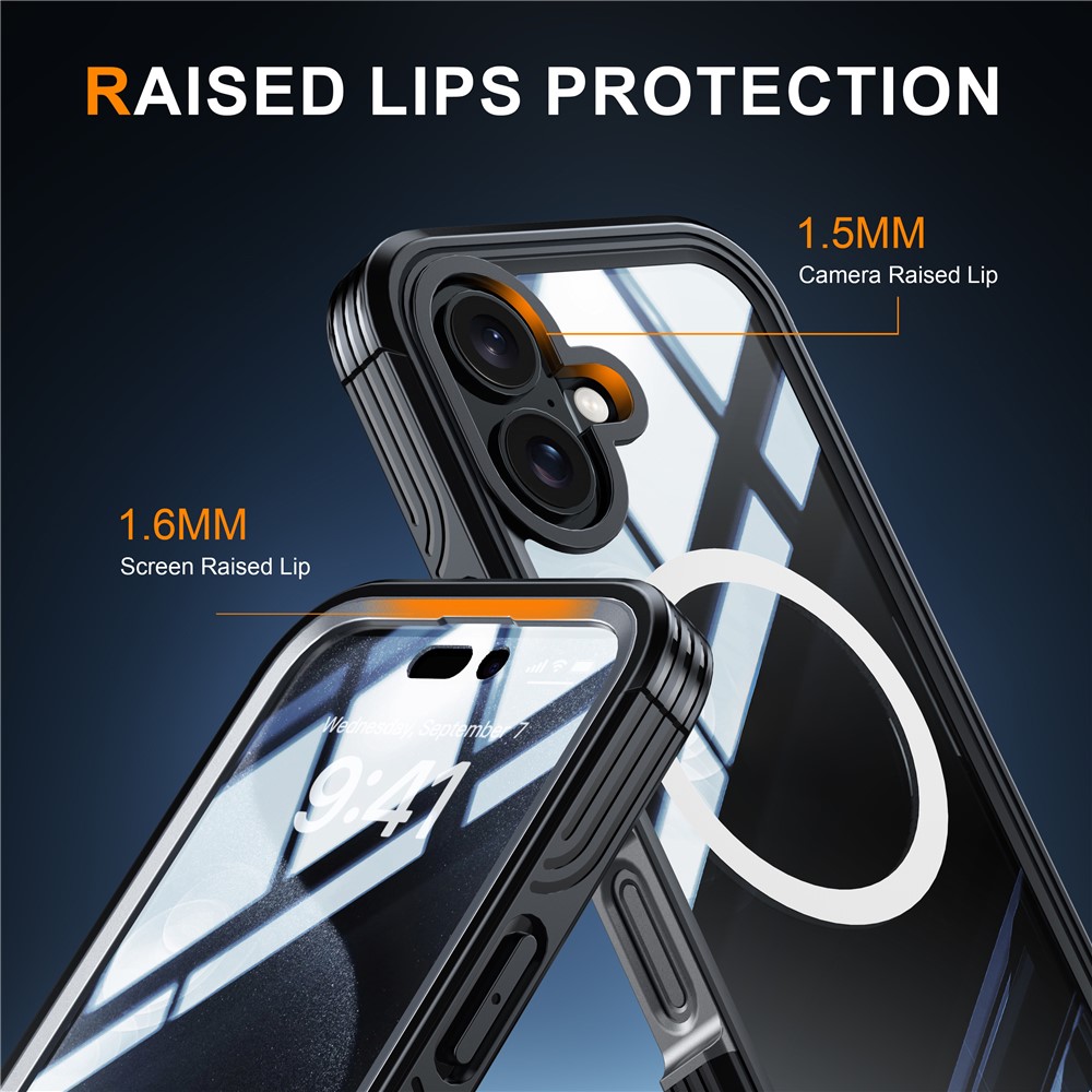 iPhone 16 - Magnetic With Tempered Galss Rugged Grey - 3