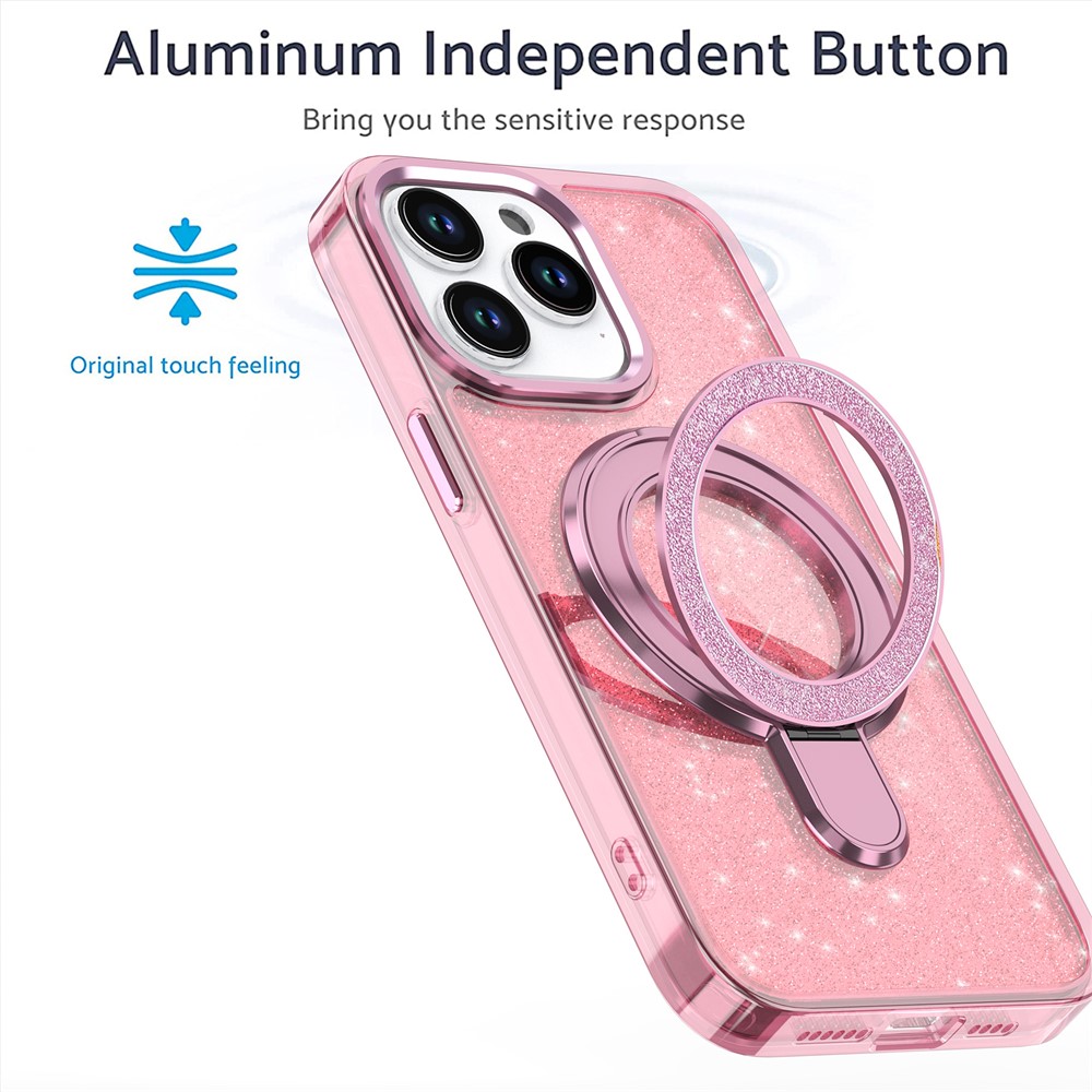 iPhone 16 Pro Max - Kickstand Glitter Pink - 3