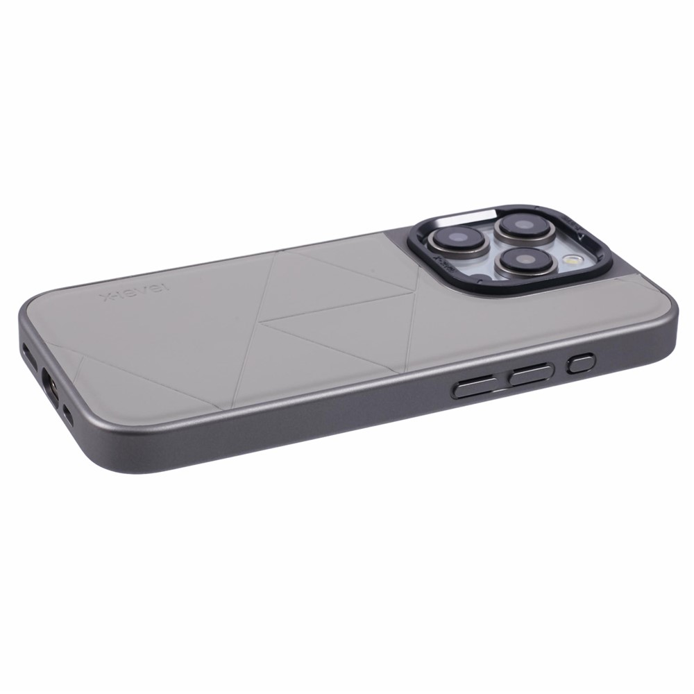 iPhone 15 Pro Max - X-LEVEL Geometric Leather Titanium Grey - 5
