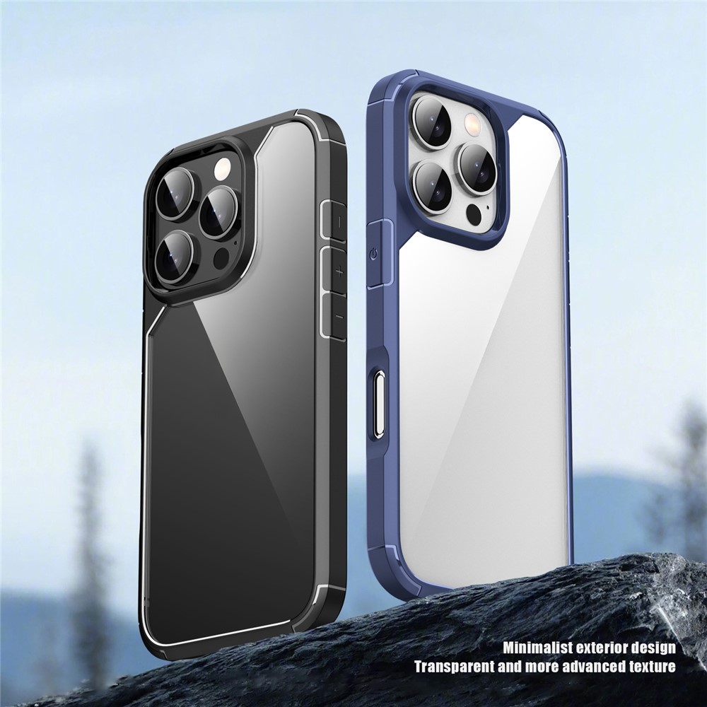 iPhone 16 Pro Max - IPAKY Shockproof Clear Back Black - 2