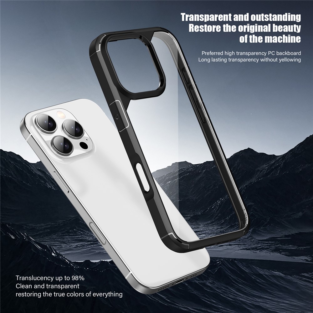 iPhone 16 Pro Max - IPAKY Shockproof Clear Back Grey - 3