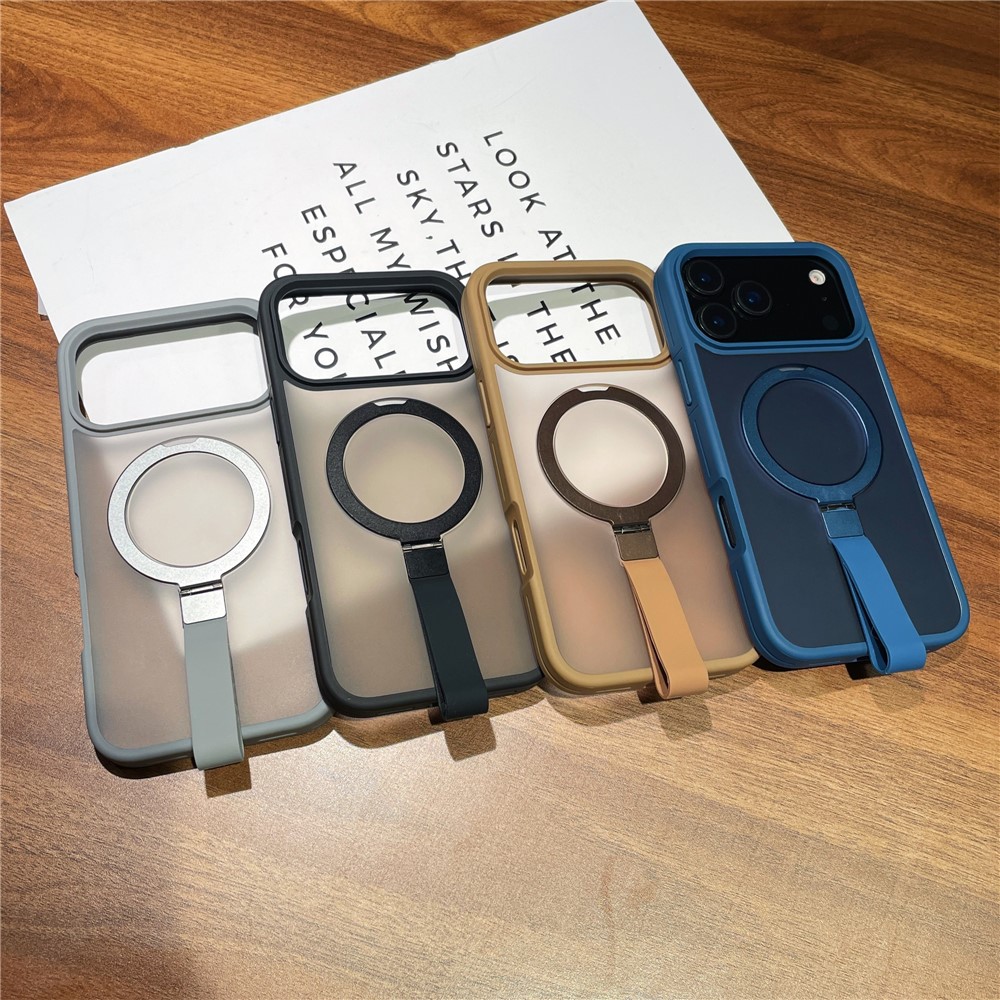 iPhone 17 Pro Max - Integrated Lanyard Metal Ring Kickstand Sapphire - 5