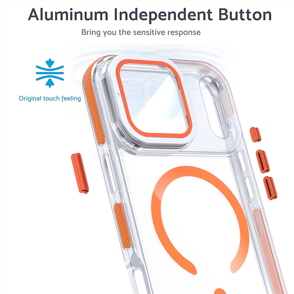 iPhone 17 Pro - Acrylic Clear With Lens Protector Orange - 3