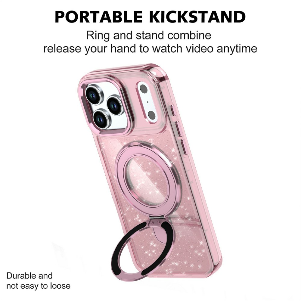 iPhone 17 Pro - Kickstand Glitter Transparent - 2