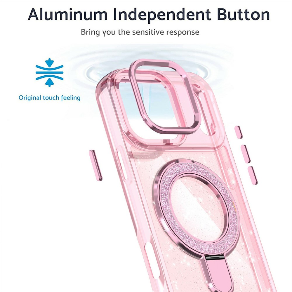 iPhone 17 Pro - Kickstand Glitter Transparent - 3