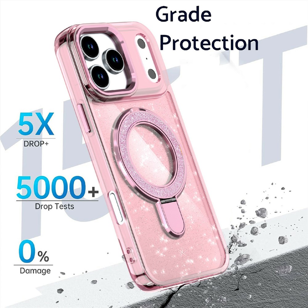 iPhone 17 Pro - Kickstand Glitter Transparent - 4