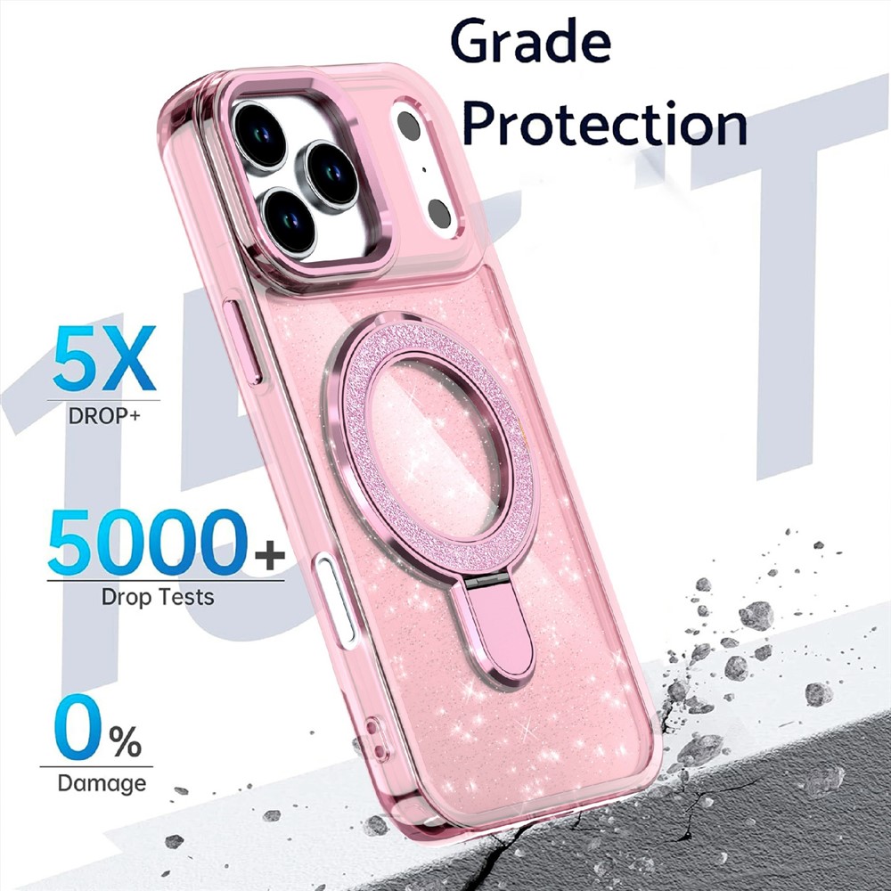 iPhone 17 Pro Max - Kickstand Glitter Transparent - 4