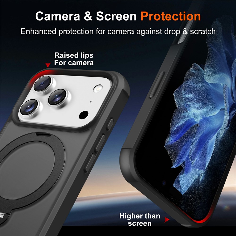 iPhone 17 Pro Max - Hard Case With Ring Magnetic Black - 5