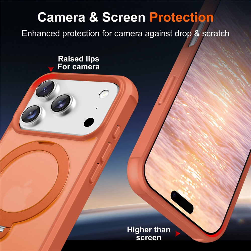 iPhone 17 Pro Max - Hard Case With Ring Magnetic Orange - 5