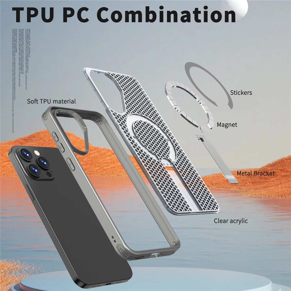 Samsung Galaxy A36/A56 - Kickstand Grid Texture Titanium Grey - 5