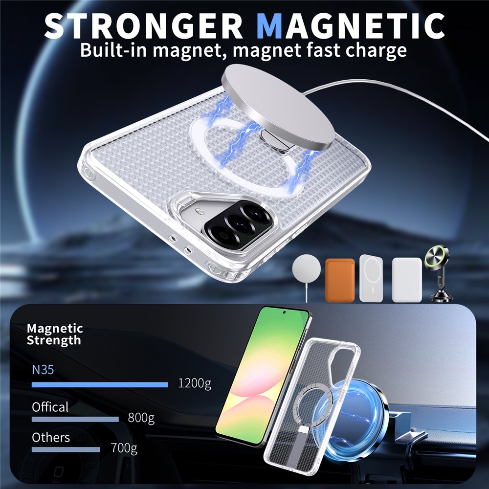 SS Gxy A36/A56 - Kickstand Grid Texture Transparent - 2