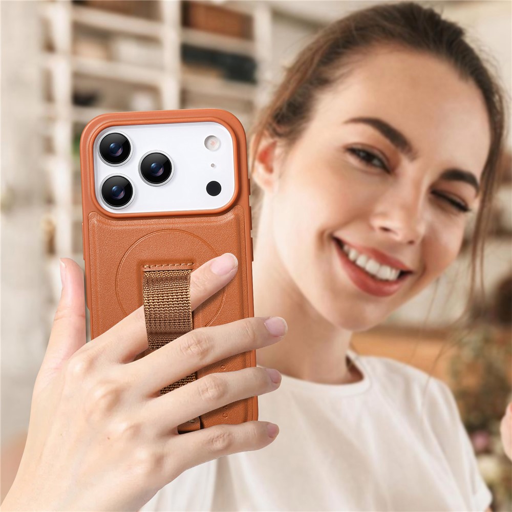 iPhone 17 Pro Max - CASENEO Leather Wristband Brown - 4