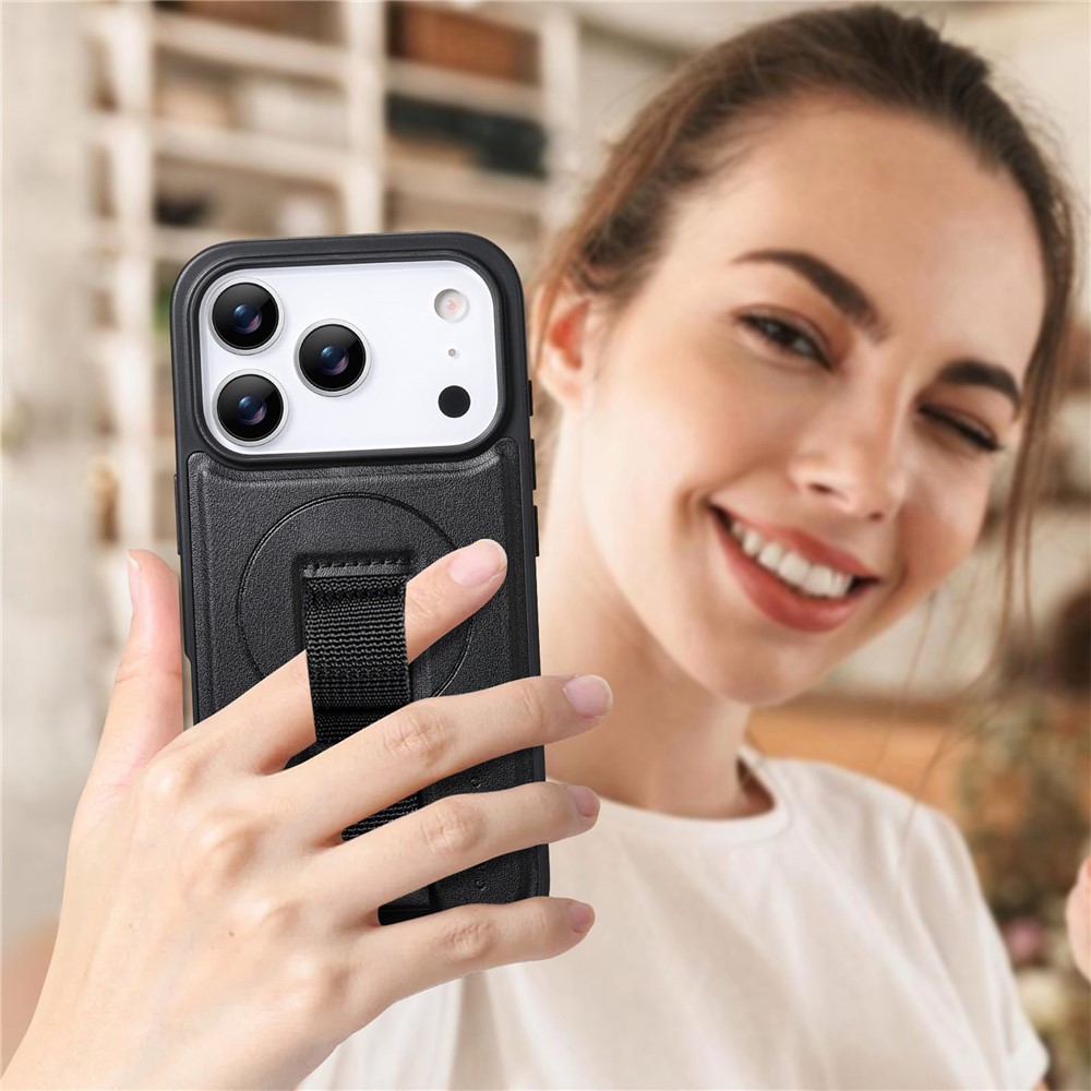 iPhone 17 Pro Max - CASENEO Leather Wristband Black - 4