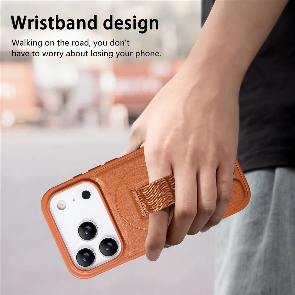 iPhone 17 Pro - CASENEO Leather Wristband Brown - 3