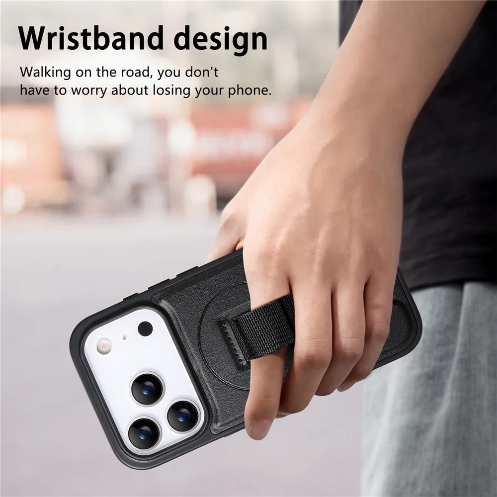 iPhone 17 Pro - CASENEO Leather Wristband Black - 3