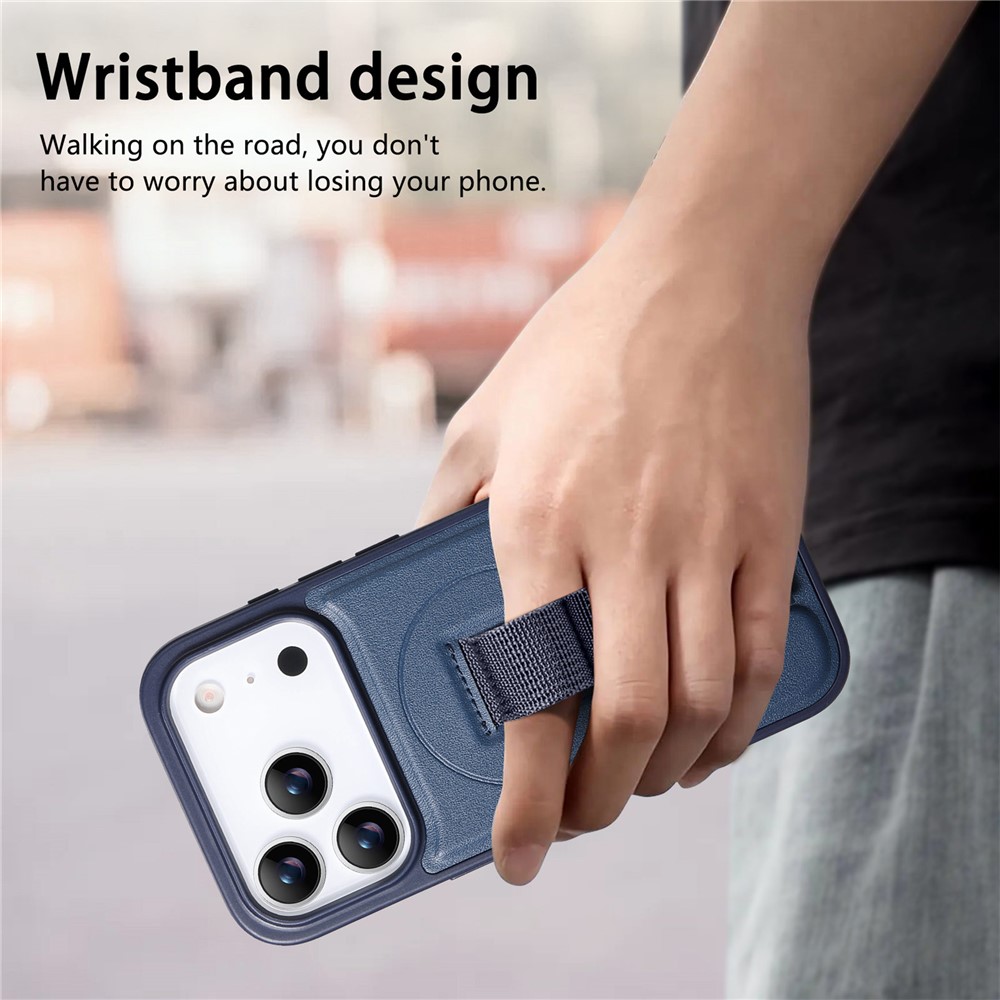 iPhone 17 Pro - CASENEO Leather Wristband Blue - 3