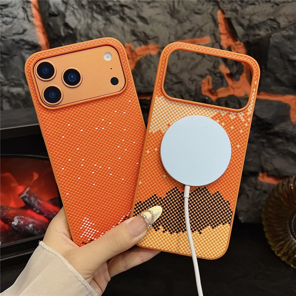 iPhone 17 Pro Max - Orange Synthetic Fiber Pyramids - 4
