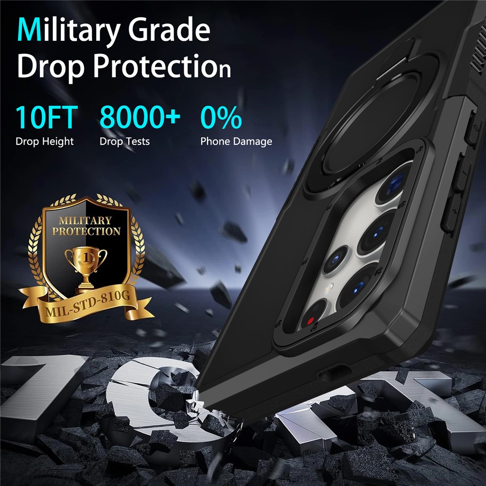 SS Gxy S24 Ultra - Shockproof 2 in 1 With Ring MagSafe Black - 2