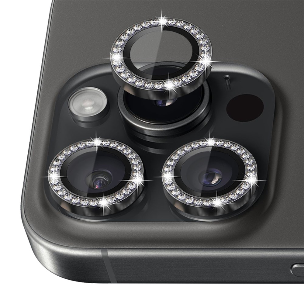 iPhone 16 Pro/16 Pro Max - Camera Lens Glass Protector Glitter Graphite - 2