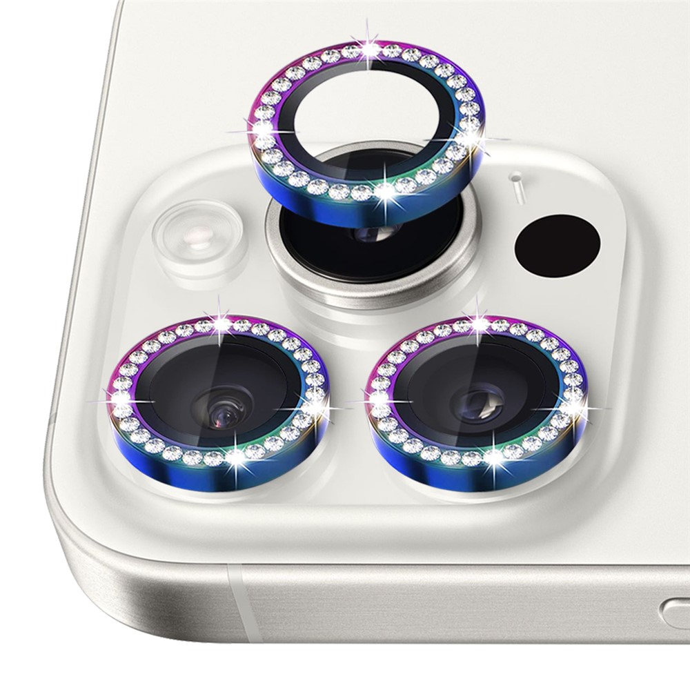 iPhone 16 Pro/16 Pro Max - Camera Lens Glass Protector Glitter Colorful - 2