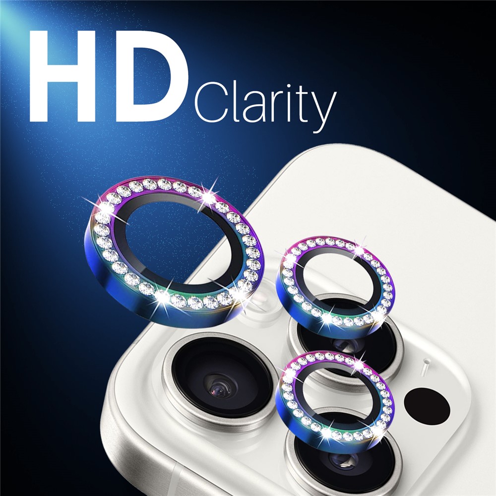 iPhone 16 Pro/16 Pro Max - Camera Lens Glass Protector Glitter Colorful - 4