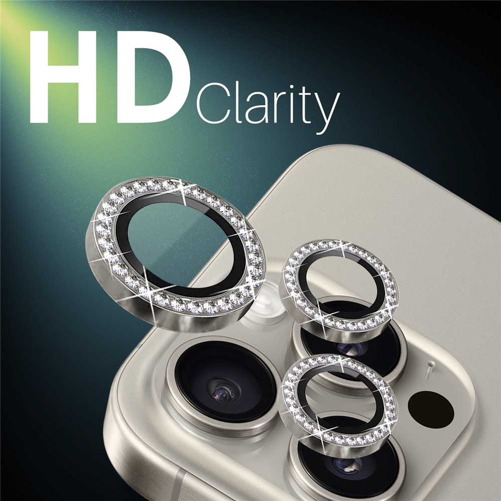 iPhone 16 Pro/16 Pro Max - Camera Lens Glass Protector Glitter Natural - 4