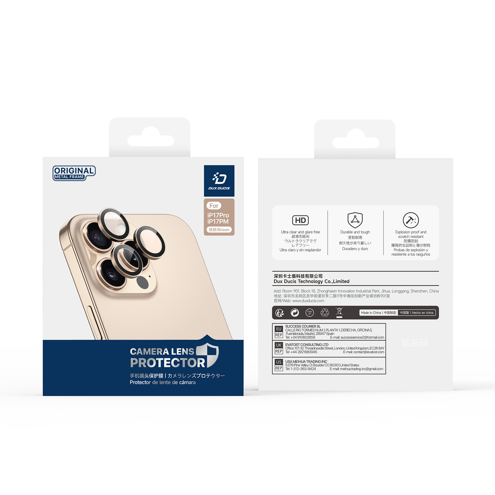 iPhone 17 Pro/17 Pro Max - DUX DUCIS Camera Lens Glass Protector Black - 5