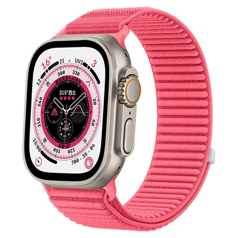 Apple Watch 41/42mm - Magic Tape Nylon Woven Water Red - 3