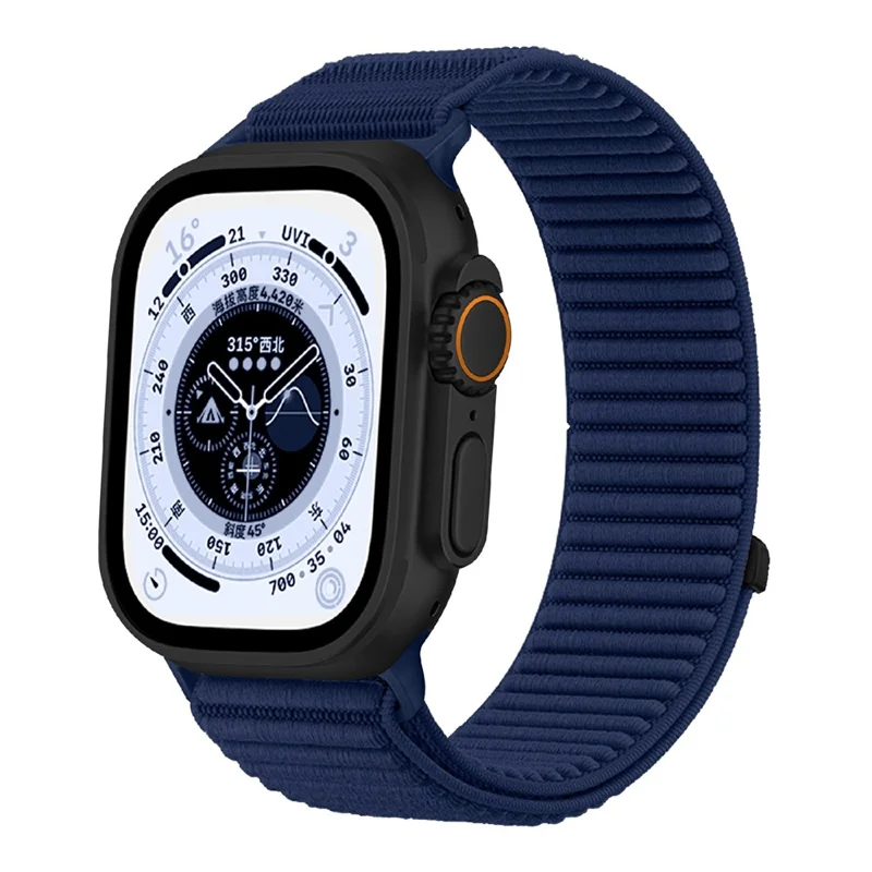 Apple Watch 45/49mm - Magic Tape Nylon Woven Dark Blue - 3