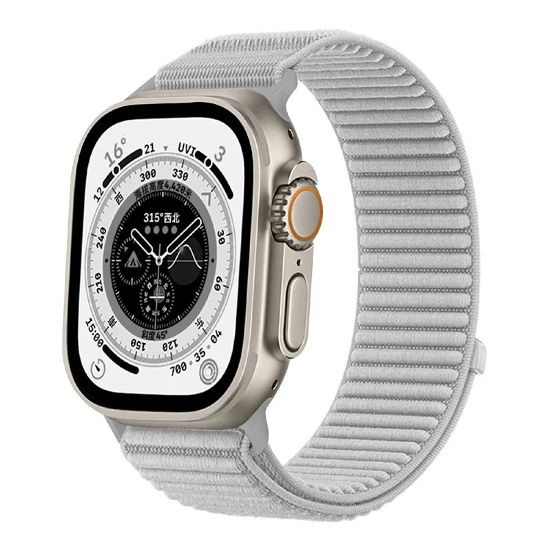 Apple Watch 45/49mm - Magic Tape Nylon Woven Grey - 3