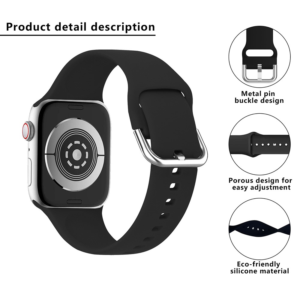 Apple Watch 41/42mm - KALEBOL Silicone Strap Black - 4