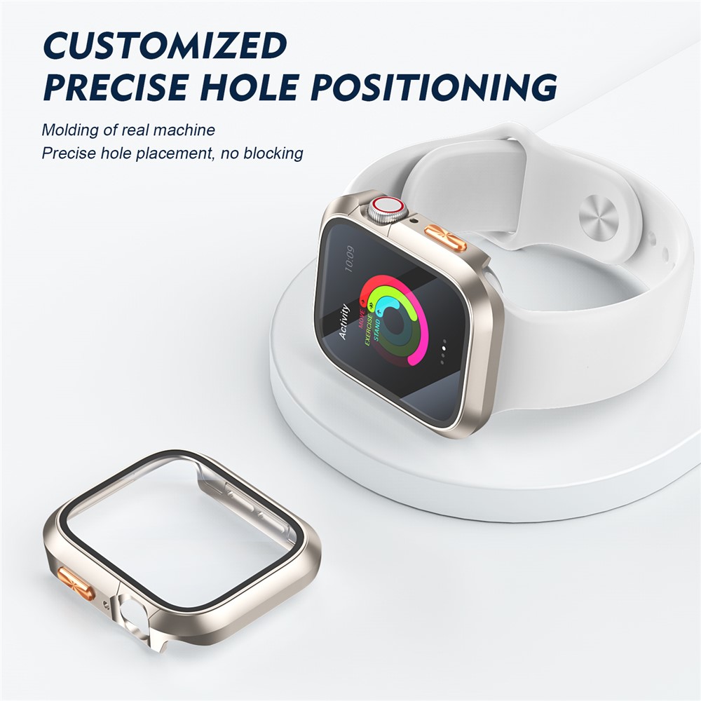 Apple Watch Series10/11 46mm - Orange Texture Button Starlight - 4
