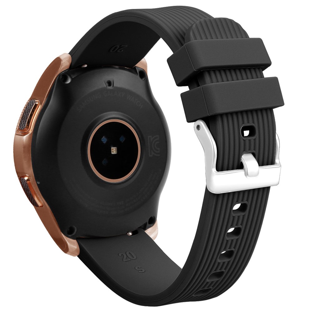 SmartWatch Band 20mm - Silicone Stripe Texture Black - 2
