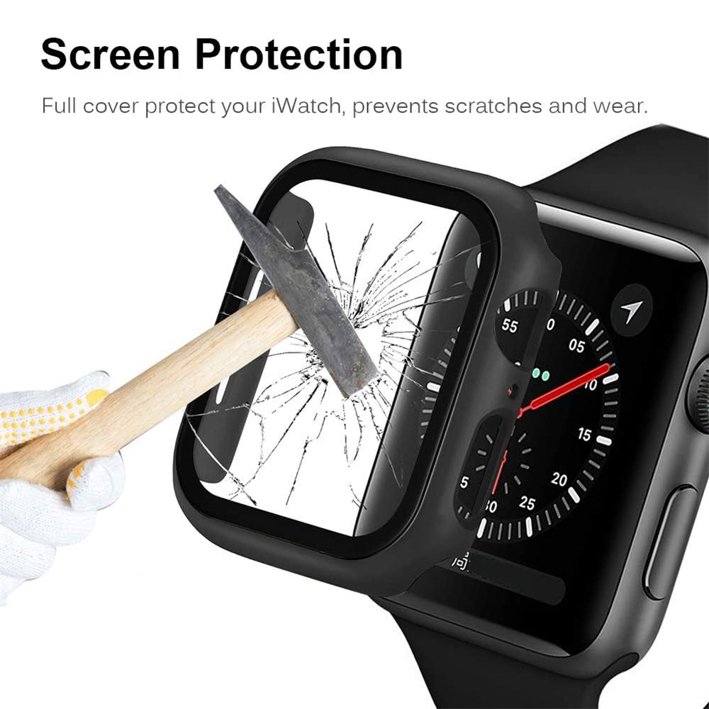 Apple Watch 40mm - Plating Frame PC + Tempered Glass Black - 7