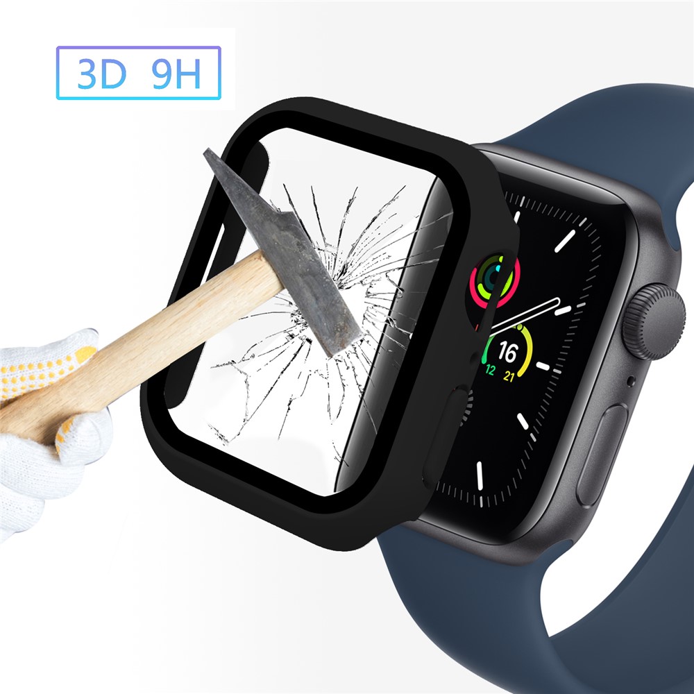 Apple Watch 45mm - Matte Frame PC + Tempered Glass Black - 3