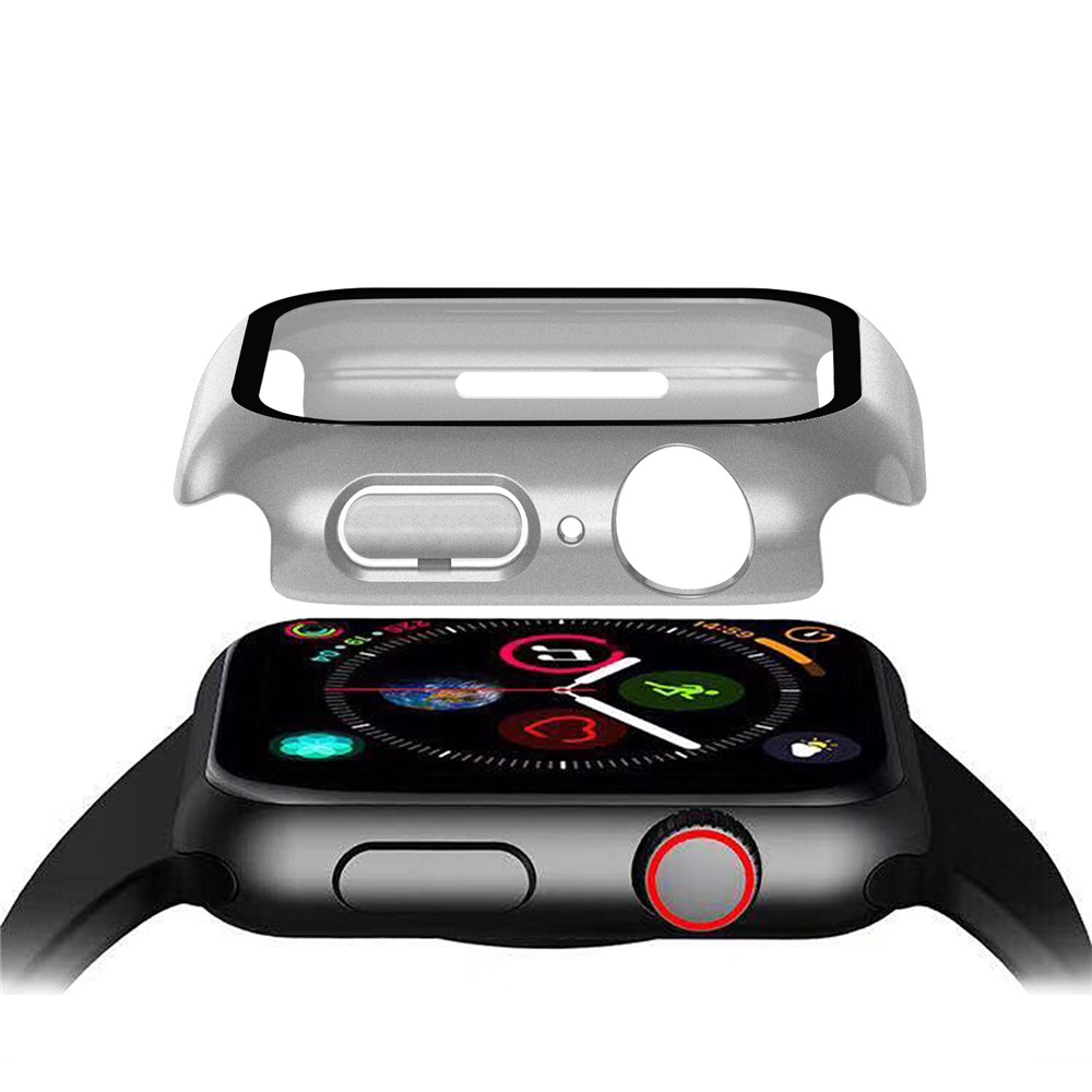 Apple Watch 45mm - Matte Frame PC + Tempered Glass Silver - 2