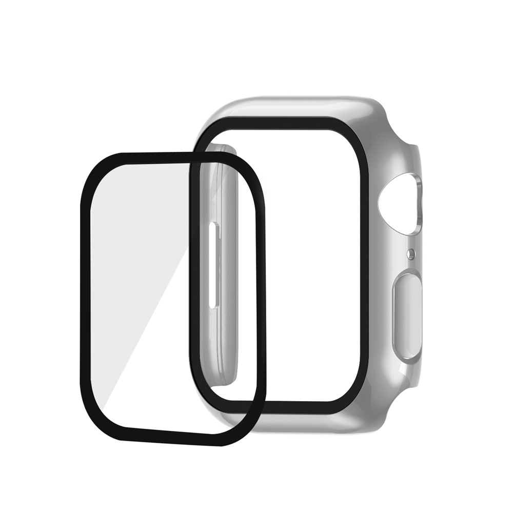 Apple Watch 45mm - Matte Frame PC + Tempered Glass Silver - 3