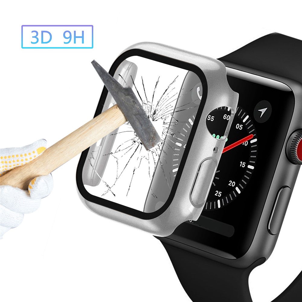 Apple Watch 45mm - Matte Frame PC + Tempered Glass Silver - 4