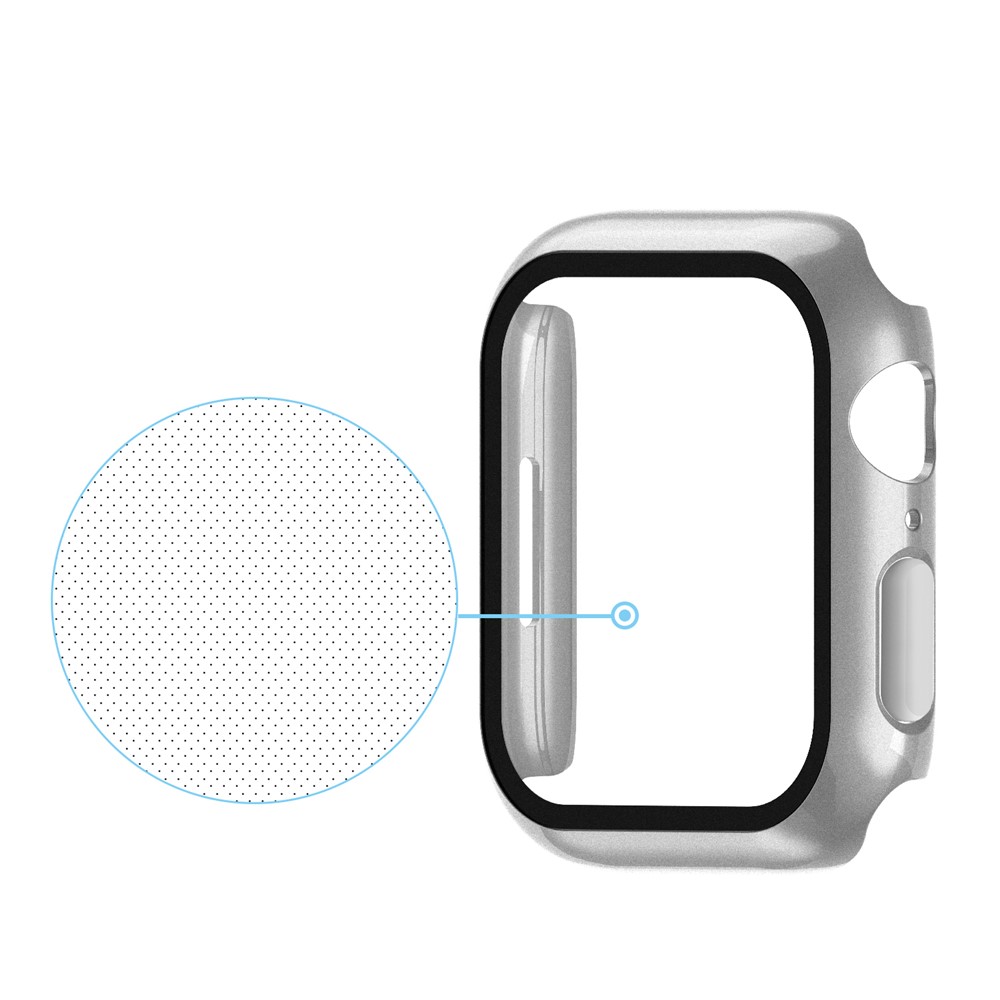 Apple Watch 45mm - Matte Frame PC + Tempered Glass Silver - 6