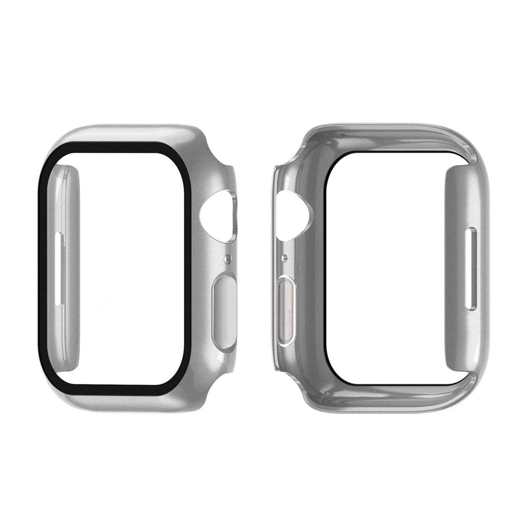 Apple Watch 45mm - Matte Frame PC + Tempered Glass Silver - 7