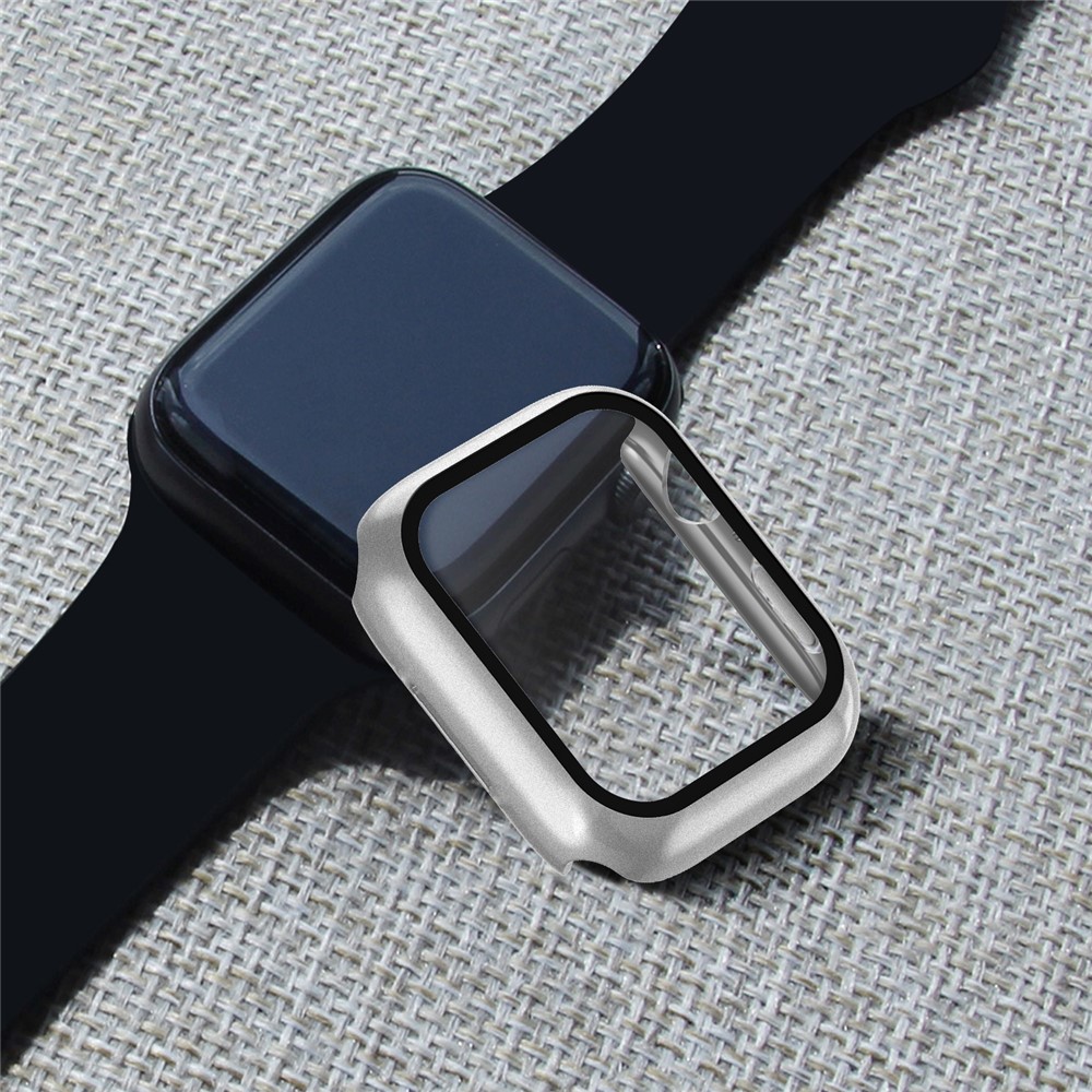 Apple Watch 45mm - Matte Frame PC + Tempered Glass Silver - 8
