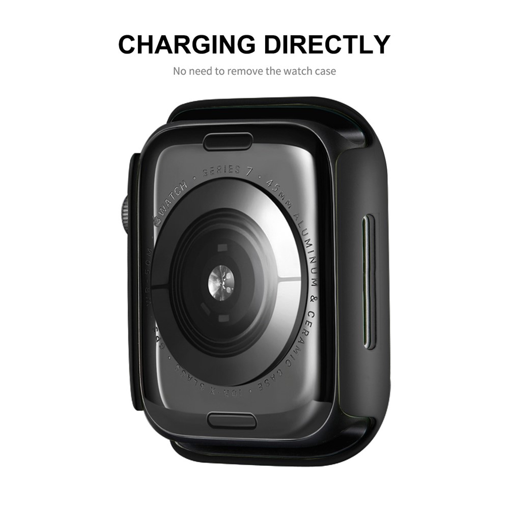 Apple Watch 45mm - ENCAY Hard PC + Tempered Glass Black - 3
