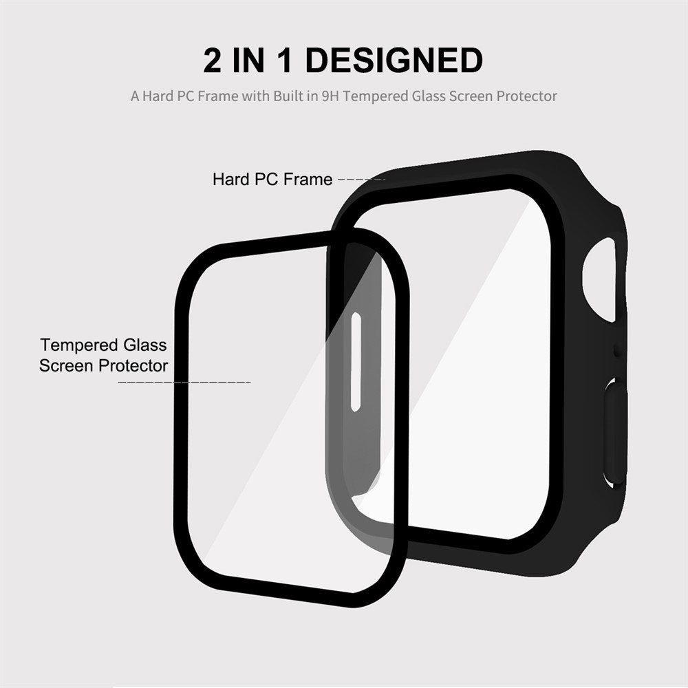 Apple Watch 41mm - ENCAY Hard PC + Tempered Glass Transparent - 2
