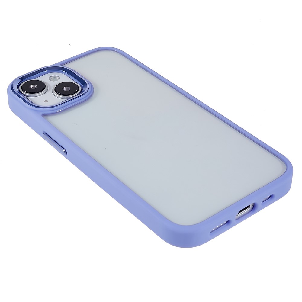 iPhone 14 - TPU Cover Metal Camera & Buttons Purple - 5