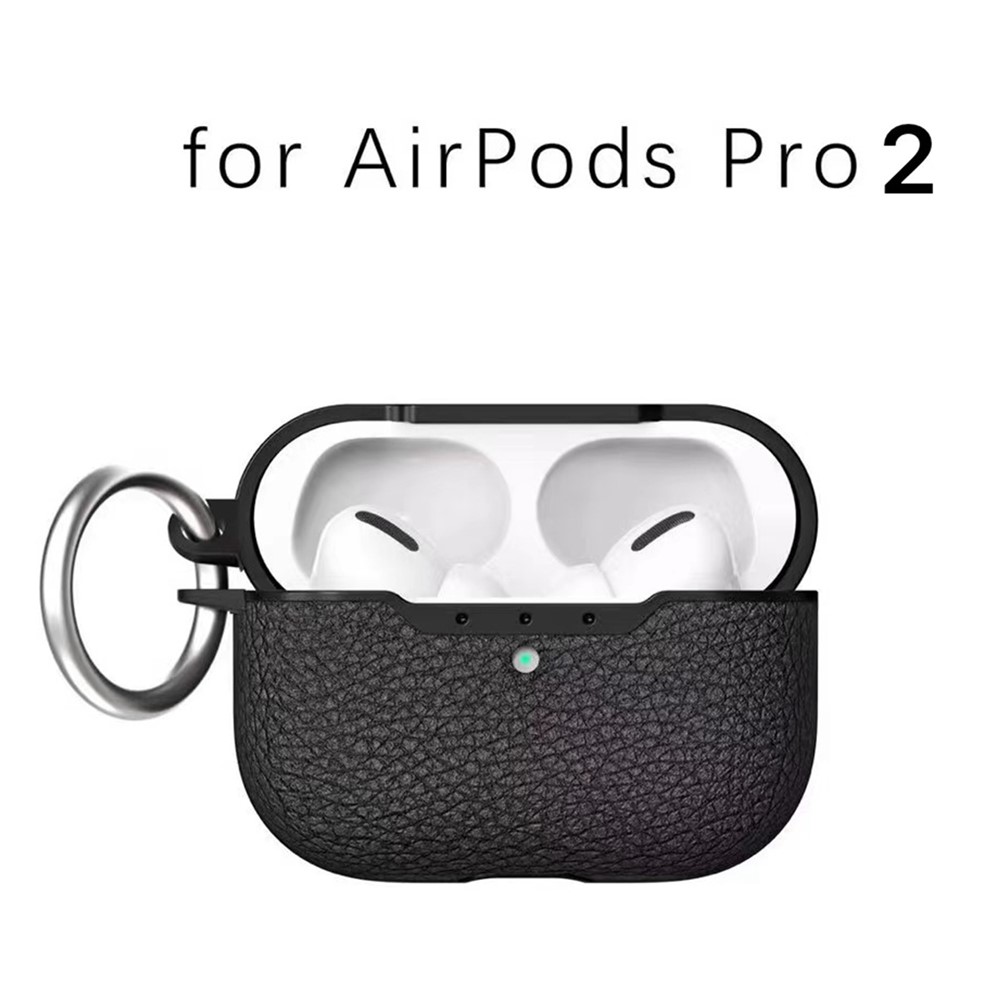 Apple AirPods Pro 2 - Litchi Texture Case Black - 2