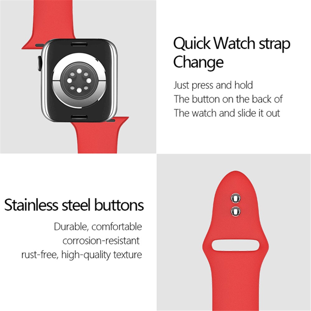 Apple Watch 44/45mm - Silicone Band All Black - 3