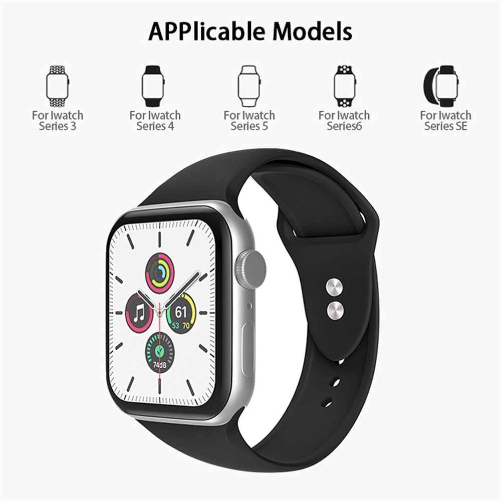 Apple Watch 44/45mm - Silicone Band All Black - 6