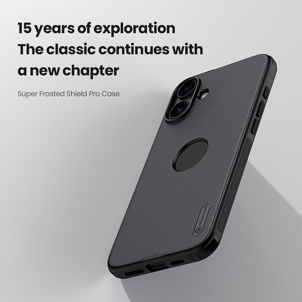 iPhone 16 - NILLKIN Frosted With Logo Hole Black - 5