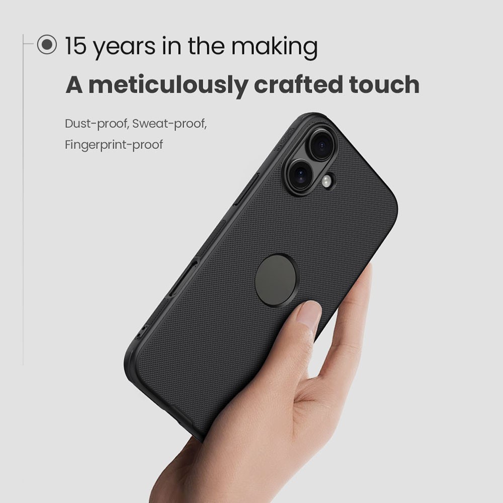 iPhone 16 - NILLKIN Frosted With Logo Hole Black - 7
